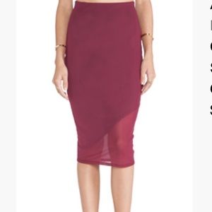 Donna Mizani mesh midi skirt